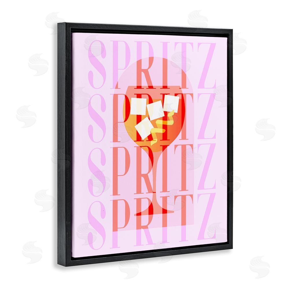 Stupell Studio Retro Pastel Spritz Black Floating Frame Canvas Wall Art Print