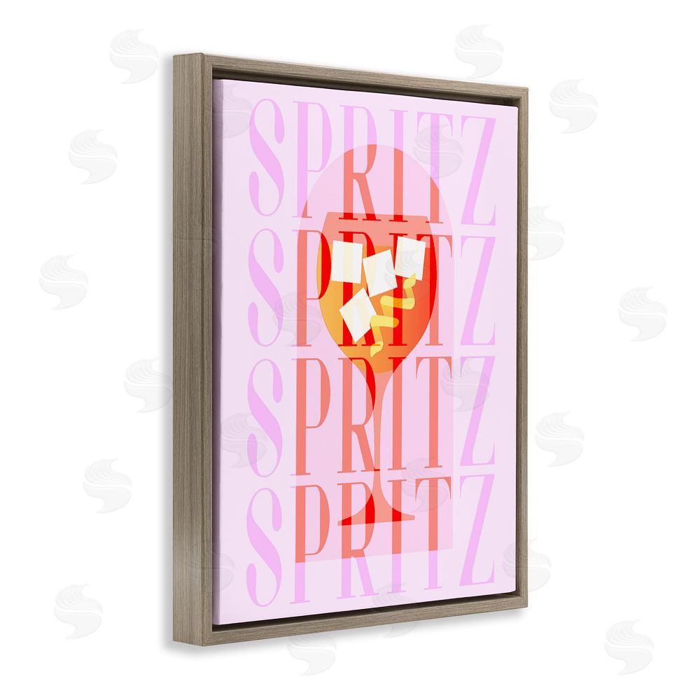 Stupell Studio Retro Pastel Spritz Brown Floating Frame Canvas Wall Art Print