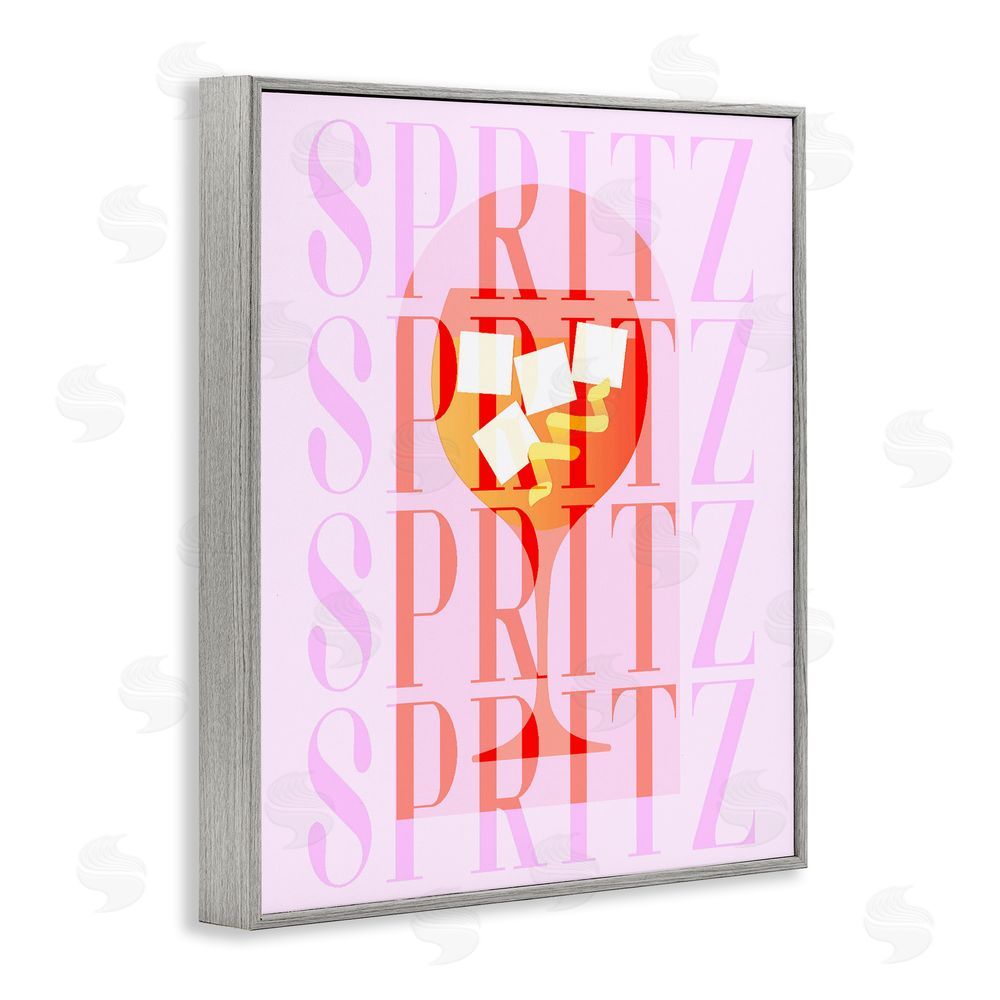 Stupell Studio Retro Pastel Spritz Gray Framed Giclee Print Wall Art