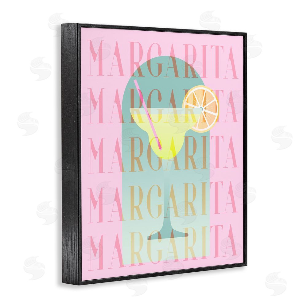 Stupell Studio Retro Pastel Margarita Black Framed Giclee Print Wall Art