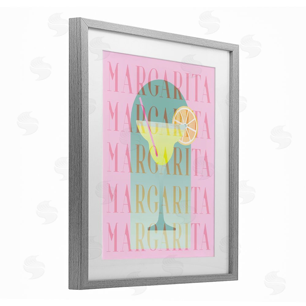 Stupell Studio Retro Pastel Margarita Gray Framed Print Under Glass Wall Art