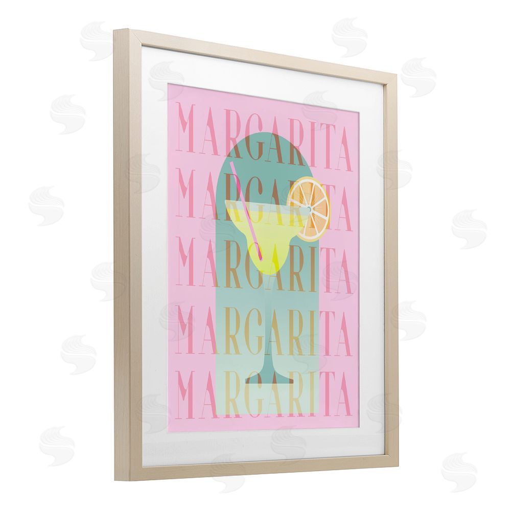 Stupell Studio Retro Pastel Margarita Brown Framed Print Under Glass Wall Art