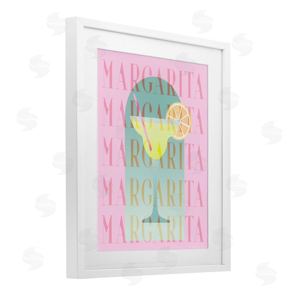 Stupell Studio Retro Pastel Margarita White Framed Print Under Glass Wall Art