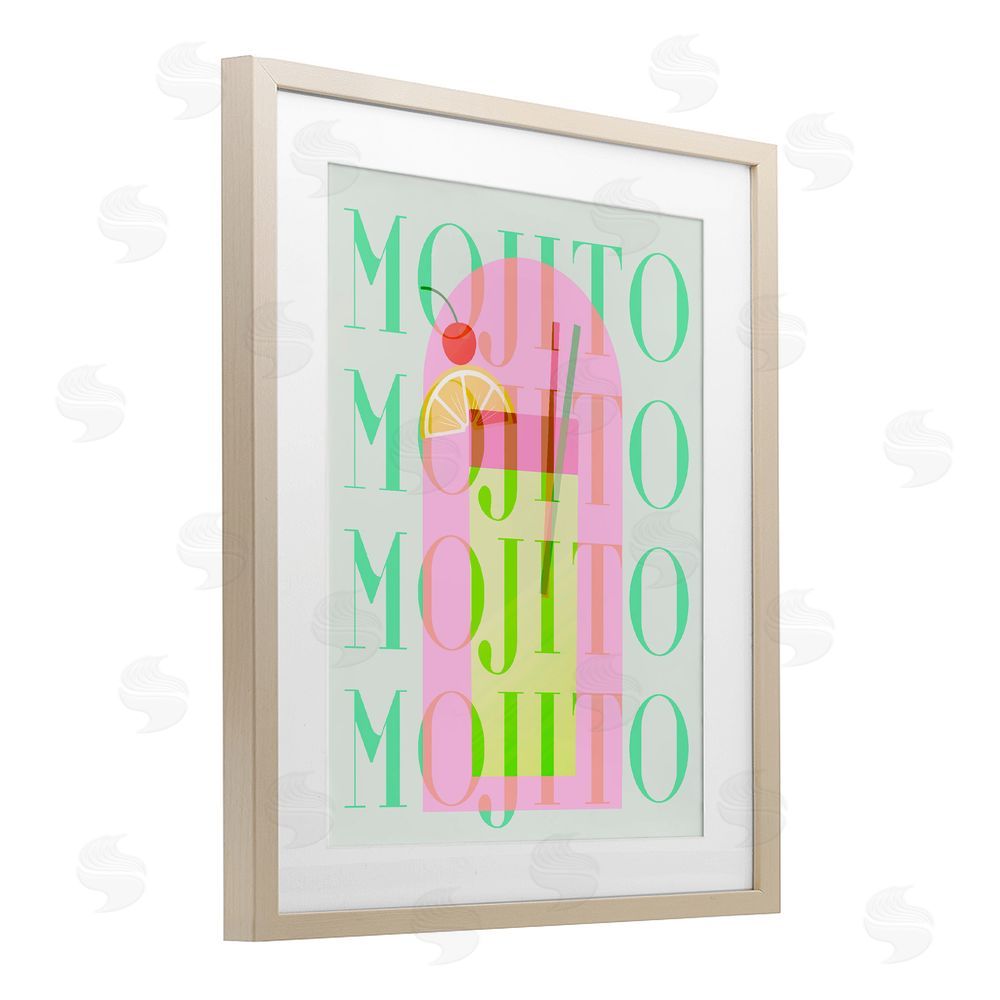 Stupell Studio Retro Pastel Mojito Brown Framed Print Under Glass Wall Art
