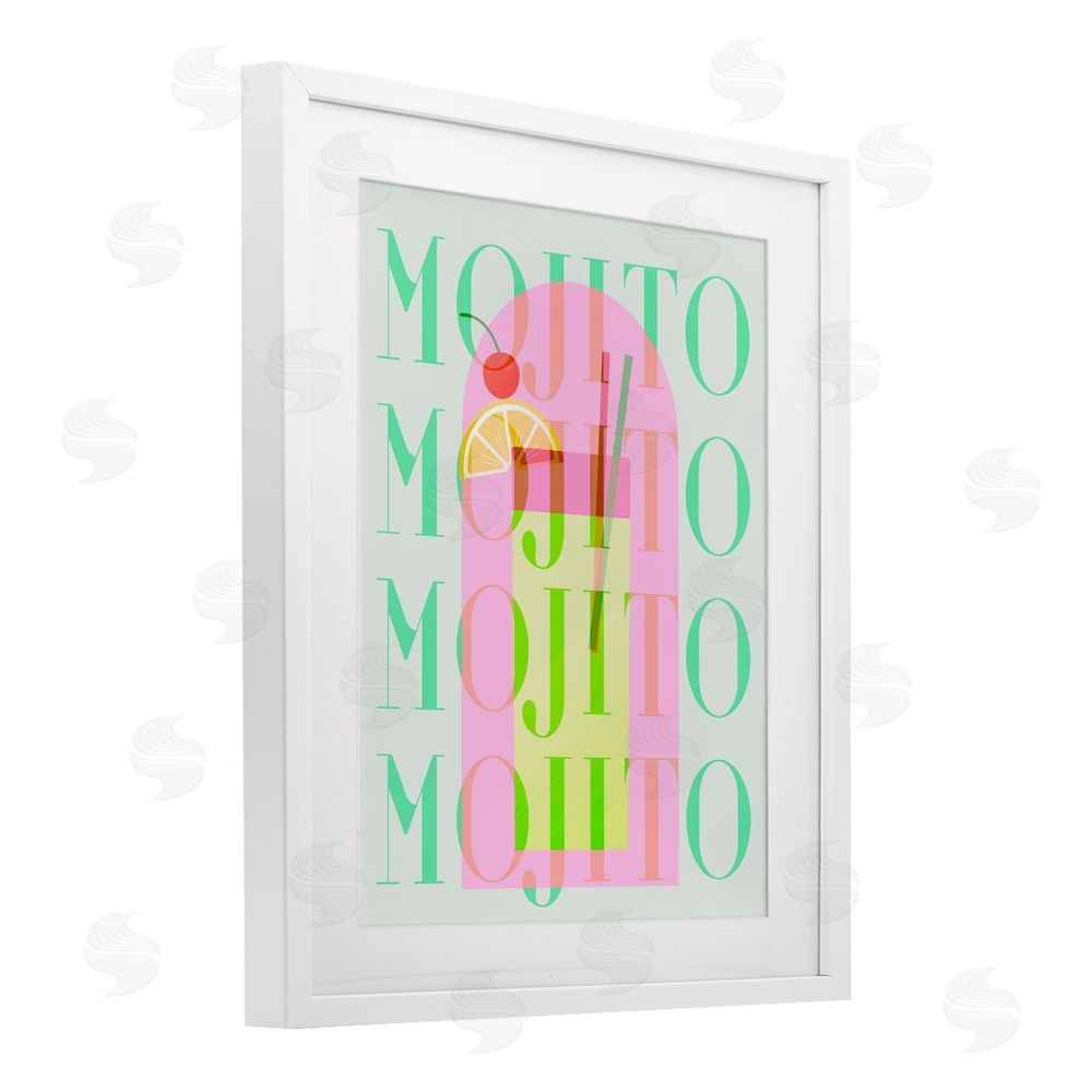 Stupell Studio Retro Pastel Mojito White Framed Print Under Glass Wall Art