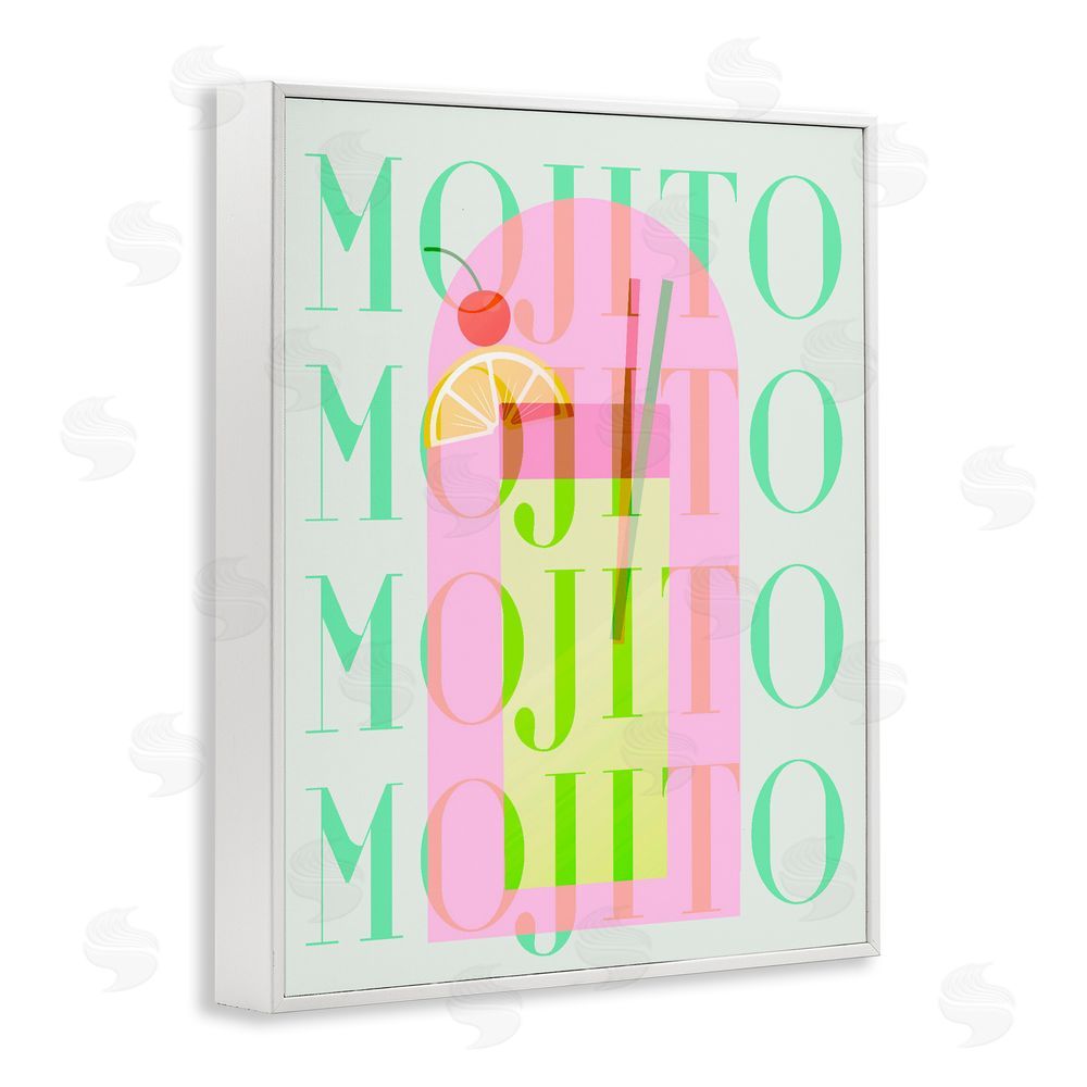 Stupell Studio Retro Pastel Mojito White Framed Giclee Print Wall Art