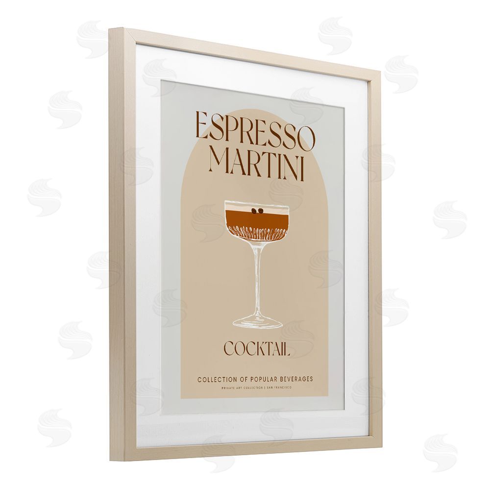 Stupell Studio Stylish Retro Espresso Martini Brown Framed Print Under Glass Wall Art