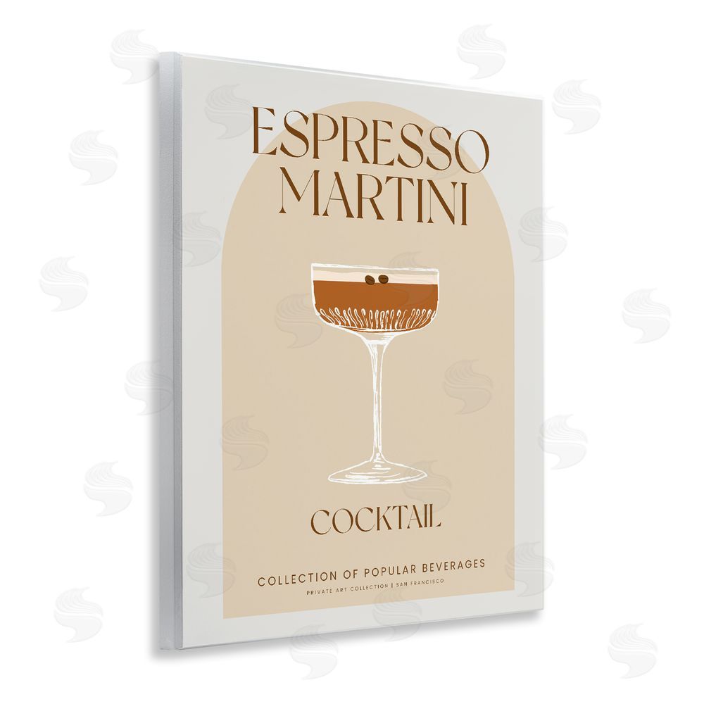 Stupell Studio Stylish Retro Espresso Martini Wooden Wall Plaque Art Print