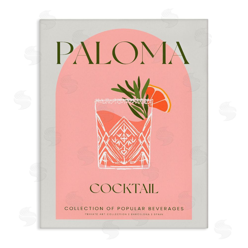 Stupell Studio Stylish Retro Paloma Stretched Canvas Wall Art Print