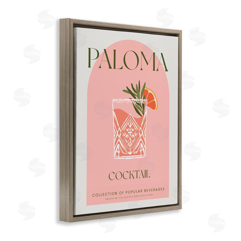 Stupell Studio Stylish Retro Paloma Brown Floating Frame Canvas Wall Art Print