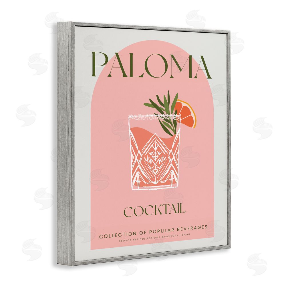 Stupell Studio Stylish Retro Paloma Gray Framed Giclee Print Wall Art