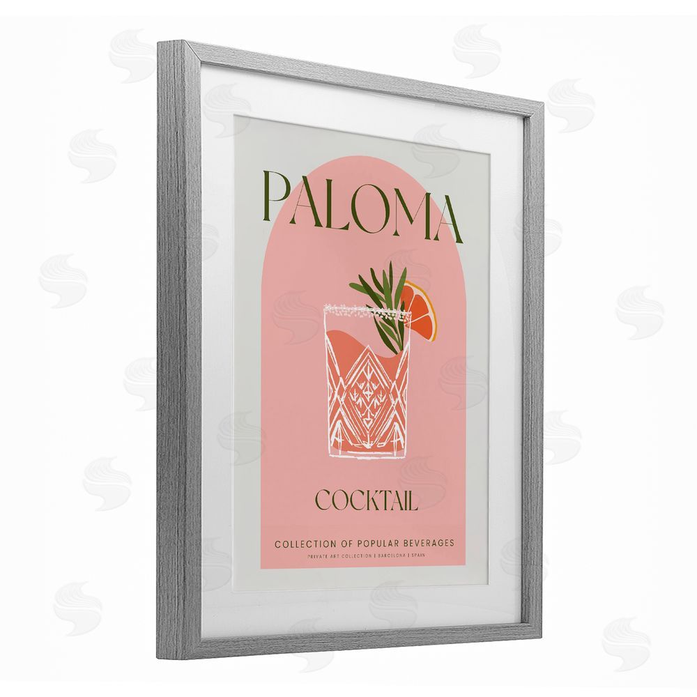 Stupell Studio Stylish Retro Paloma Gray Framed Print Under Glass Wall Art
