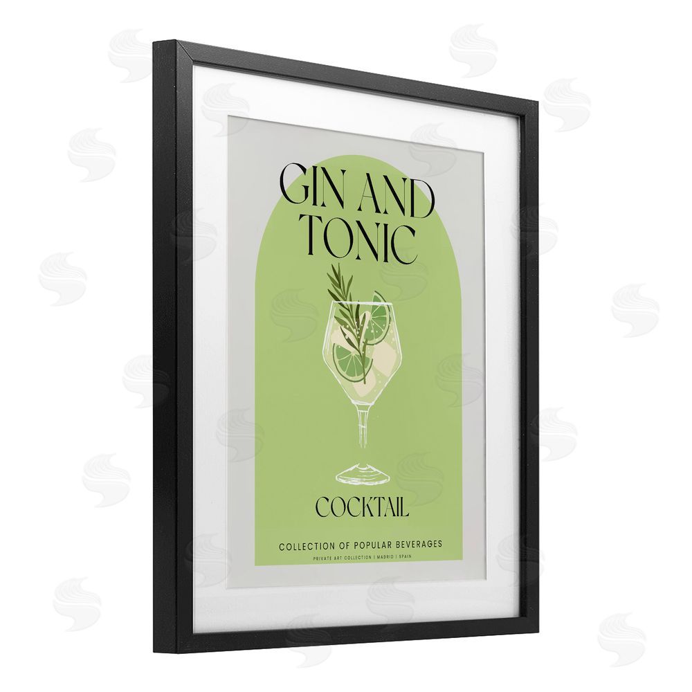 Stupell Studio Stylish Retro Gin & Tonic Black Framed Print Under Glass Wall Art