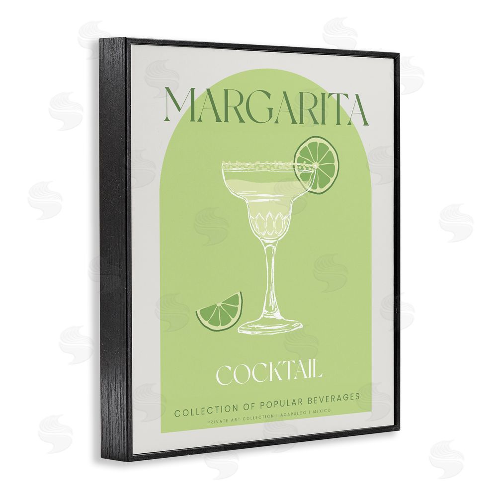 Stupell Studio Stylish Retro Margarita Black Framed Giclee Print Wall Art