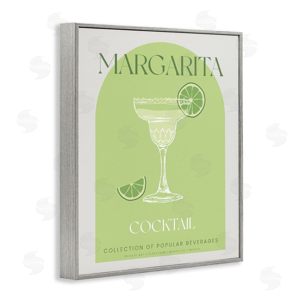 Stupell Studio Stylish Retro Margarita Gray Framed Giclee Print Wall Art