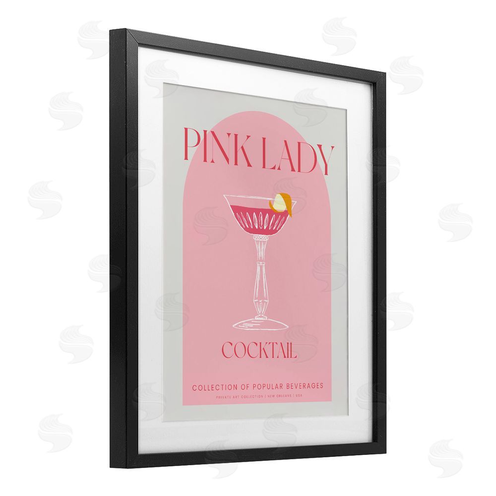 Stupell Studio Stylish Retro Pink Lady Black Framed Print Under Glass Wall Art