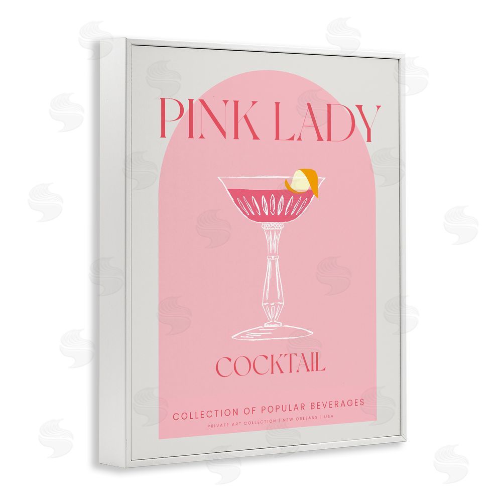 Stupell Studio Stylish Retro Pink Lady White Framed Giclee Print Wall Art