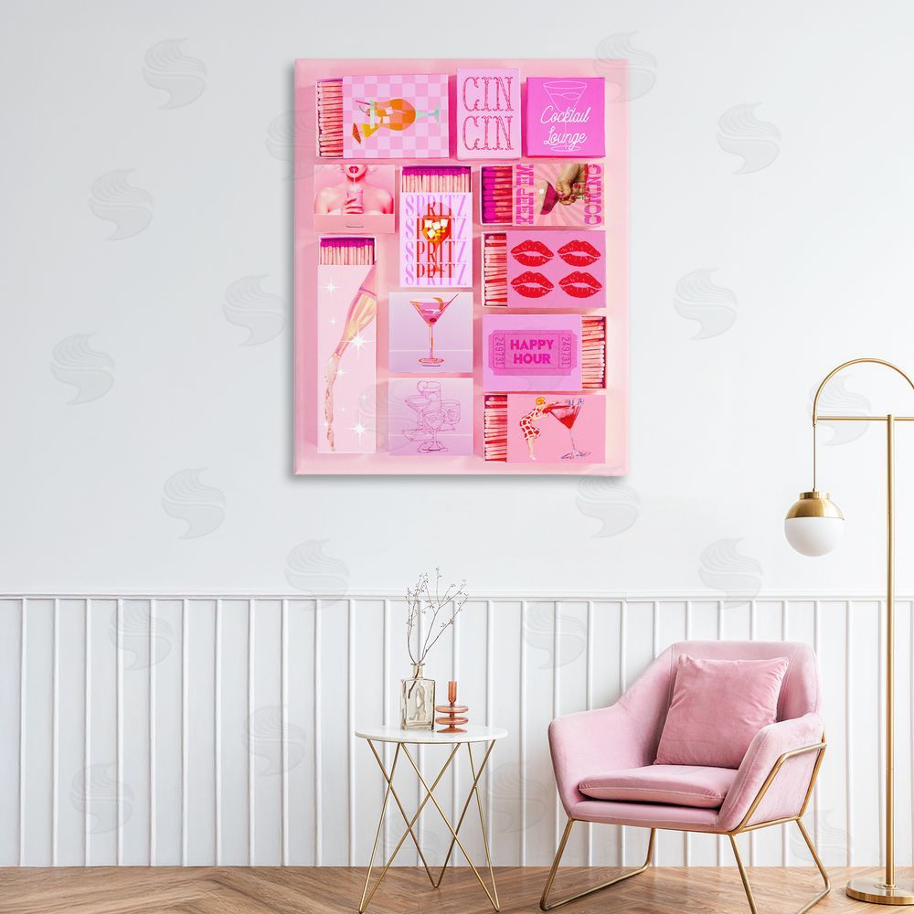 Stupell Studio Feminine Glam Matches Stretched Canvas Wall Art Print in Room