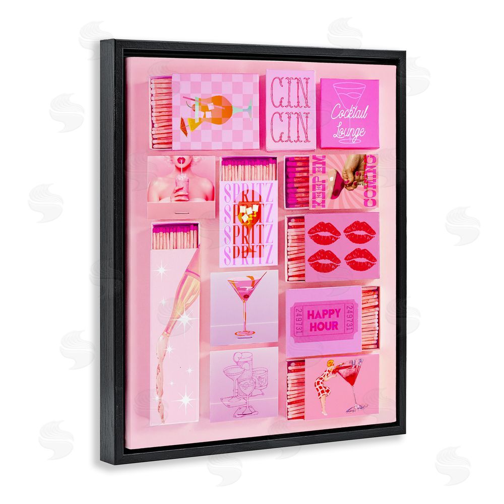 Stupell Studio Feminine Glam Matches Black Floating Frame Canvas Wall Art Print