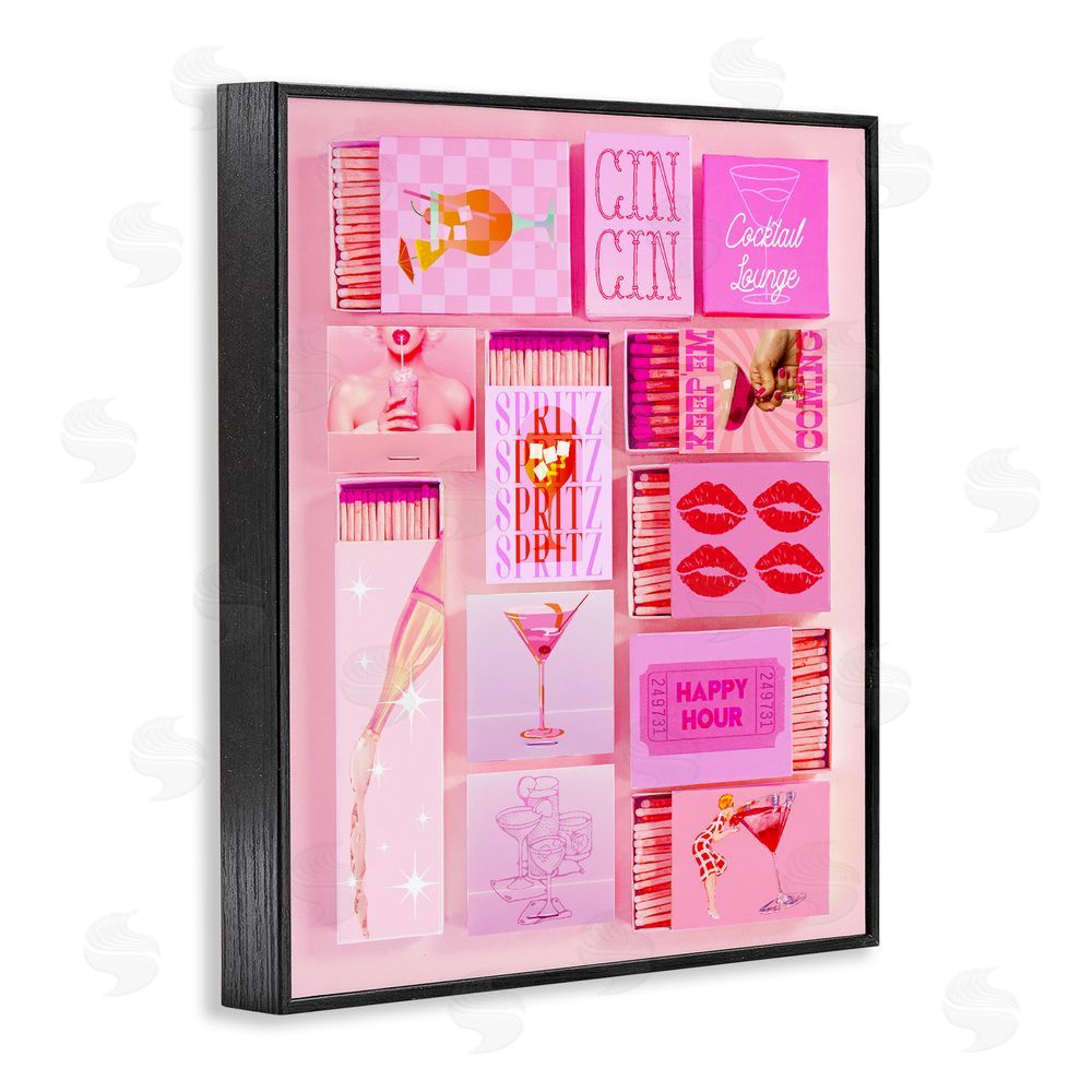 Stupell Studio Feminine Glam Matches Black Framed Giclee Print Wall Art