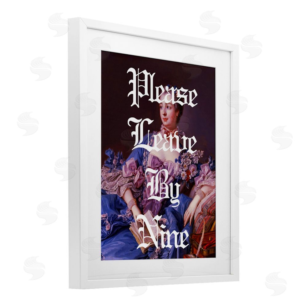 Stupell Studio Please Leave By Nine White Framed Print Under Glass Wall Art