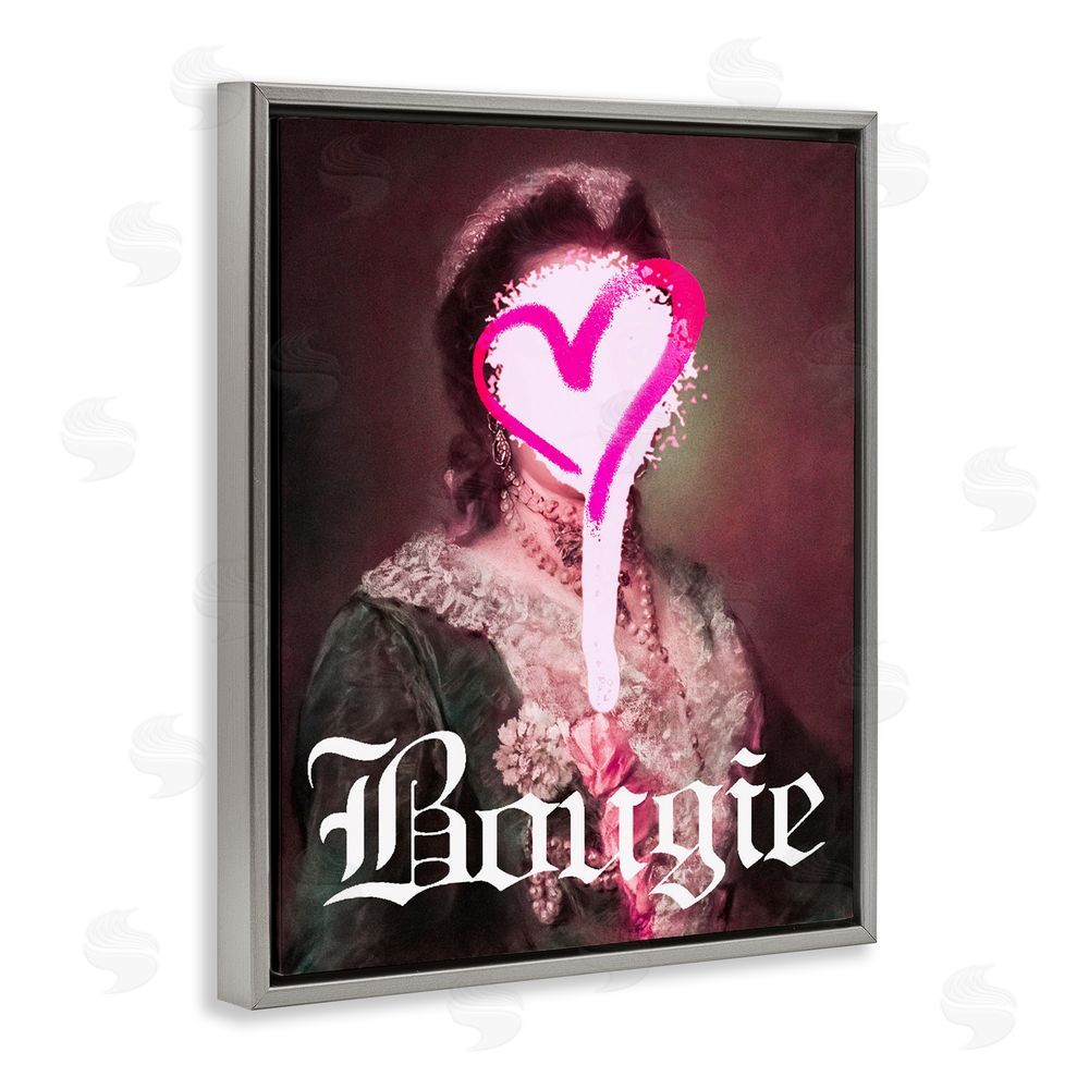 Stupell Studio Bougie Classical Portrait Gray Floating Frame Canvas Wall Art Print