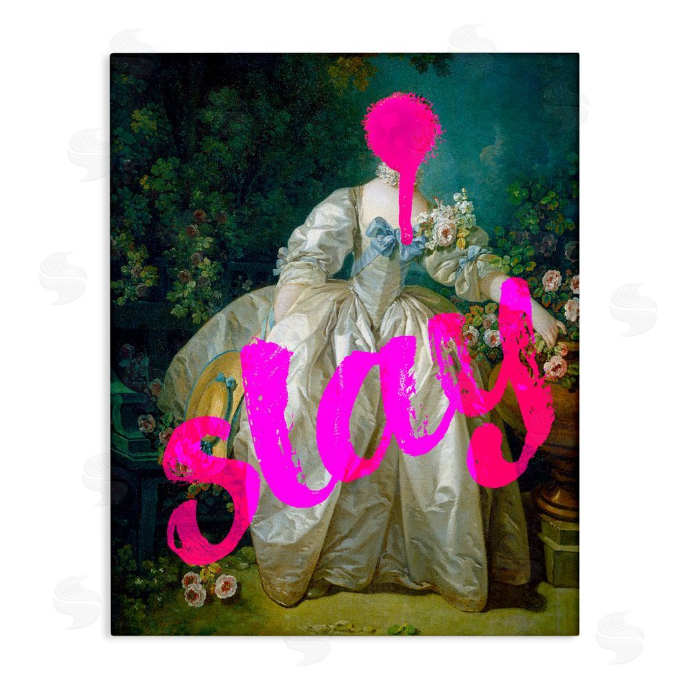 Stupell Studio Slay Classical Baroque Gown Stretched Canvas Wall Art Print