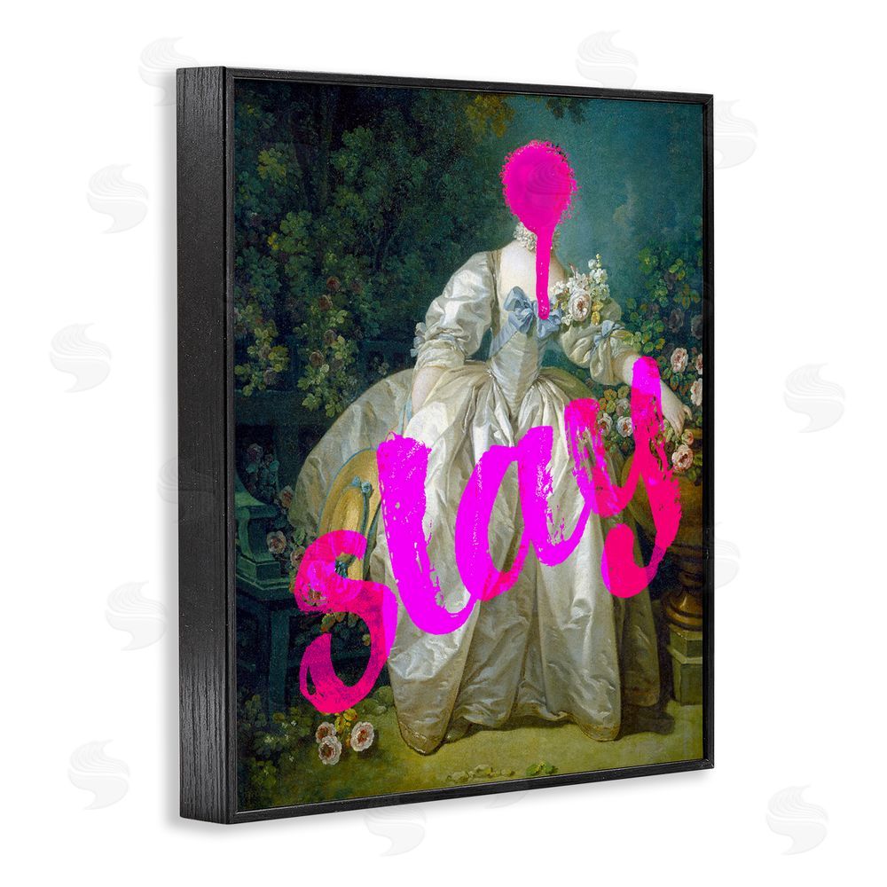 Stupell Studio Slay Classical Baroque Gown Black Framed Giclee Print Wall Art