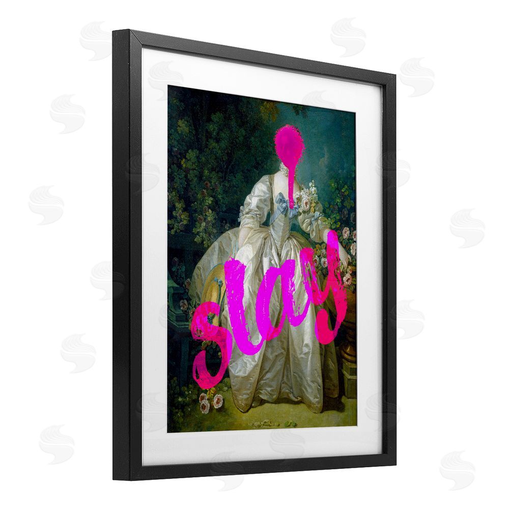 Stupell Studio Slay Classical Baroque Gown Black Framed Print Under Glass Wall Art