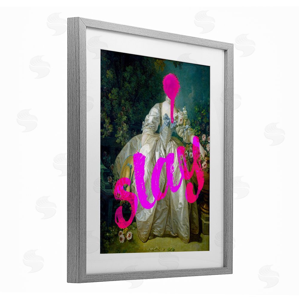 Stupell Studio Slay Classical Baroque Gown Gray Framed Print Under Glass Wall Art