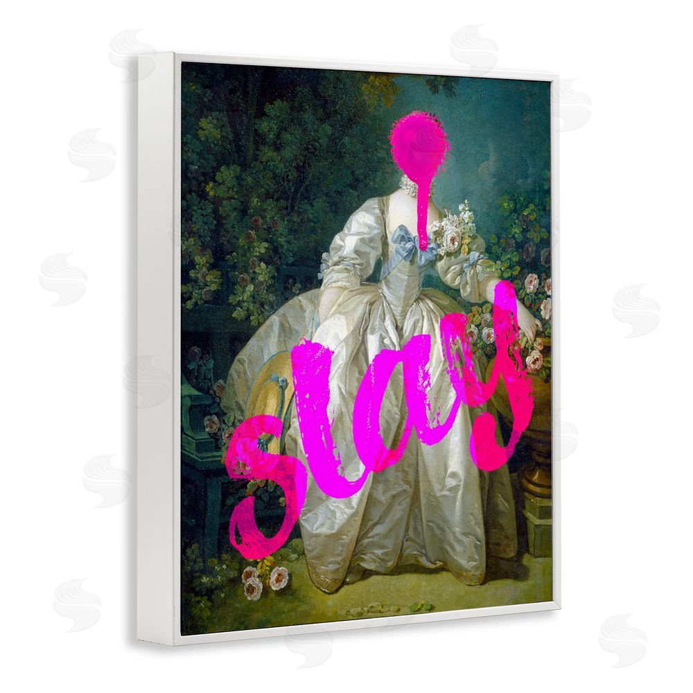 Stupell Studio Slay Classical Baroque Gown White Framed Giclee Print Wall Art