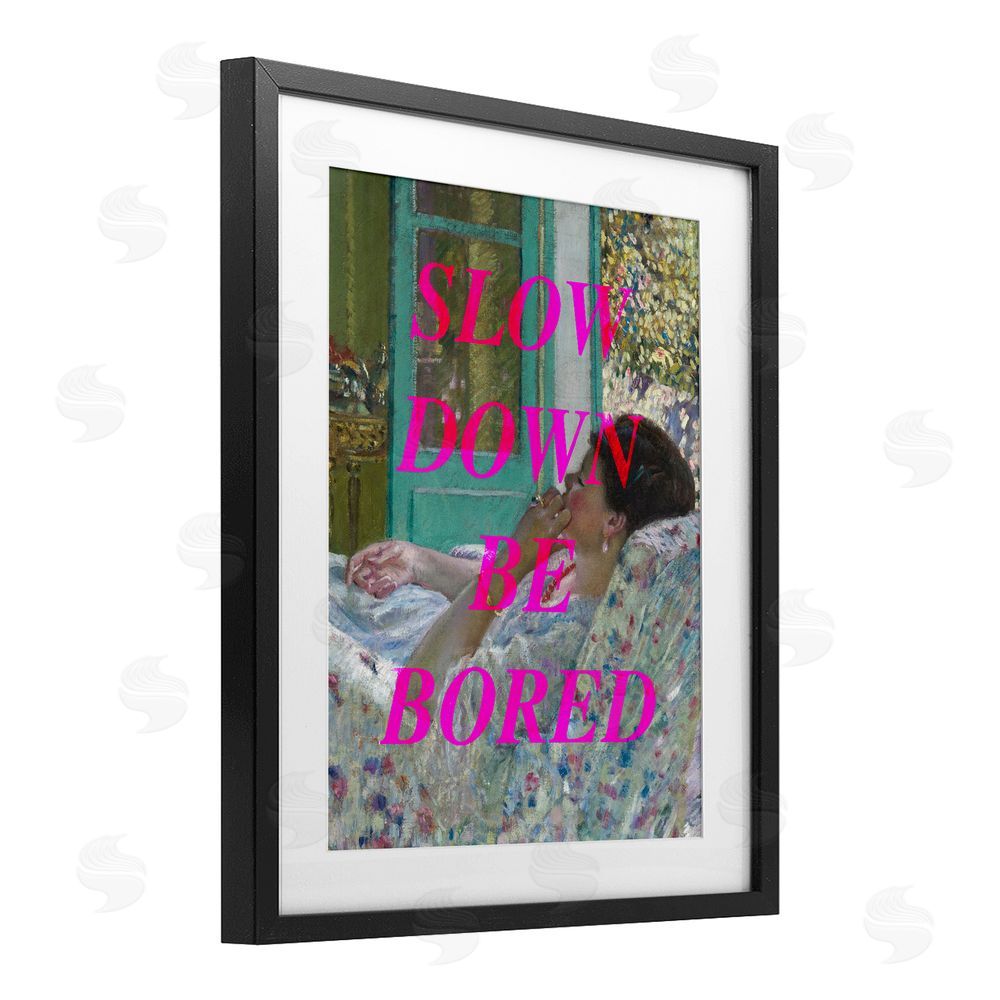 Stupell Studio Slow Down Be Bored Classic Black Framed Print Under Glass Wall Art