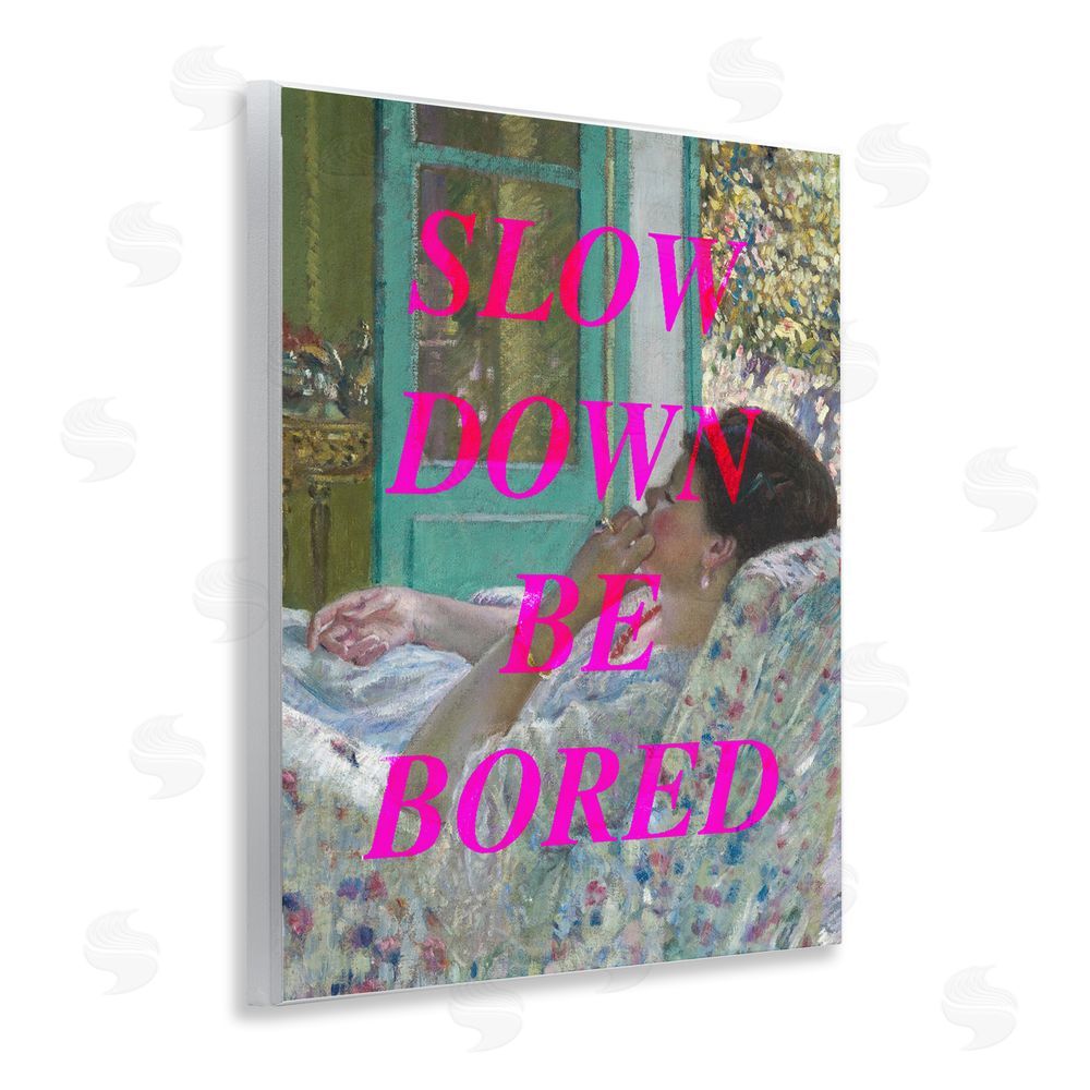 Stupell Studio Slow Down Be Bored Classic Wooden Wall Plaque Art Print