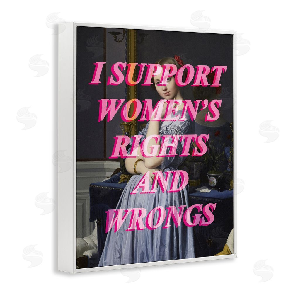 Stupell Studio I Support Women's Rights & Wrongs White Framed Giclee Print Wall Art