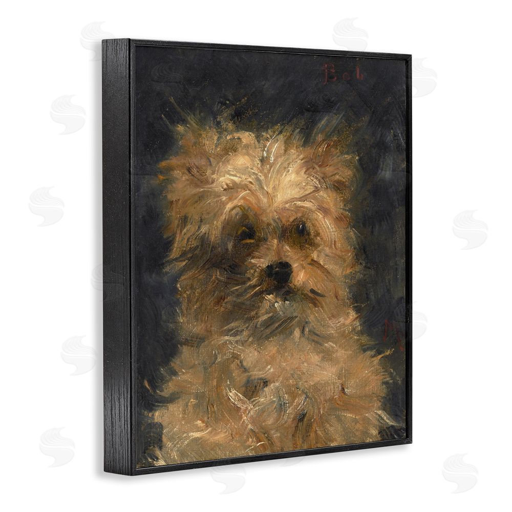 Lil' Rue Edouard Manet Dog Portrait Black Framed Giclee Wall Art Print