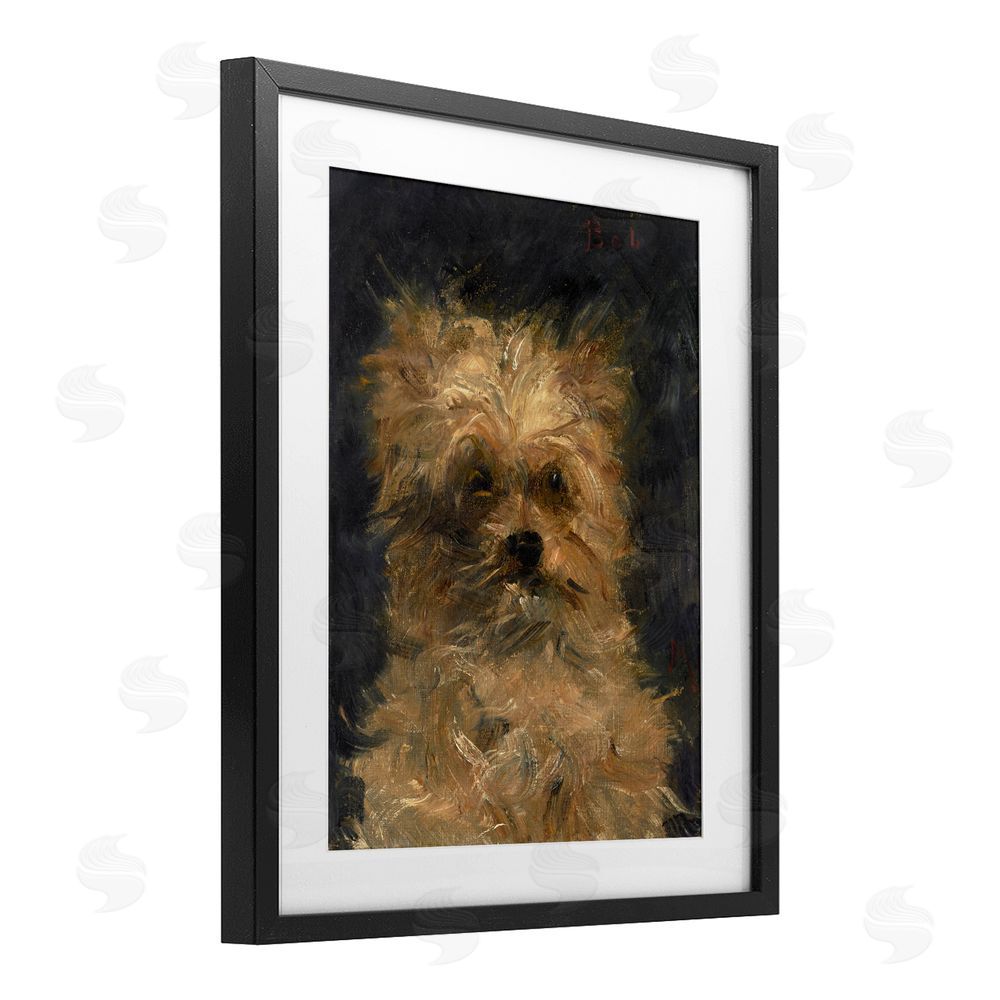 Lil' Rue Edouard Manet Dog Portrait Black Framed Print Under Glass Wall Art