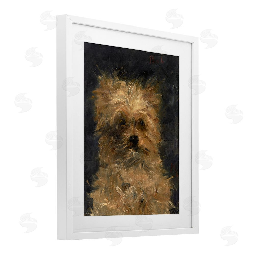 Lil' Rue Edouard Manet Dog Portrait White Framed Print Under Glass Wall Art