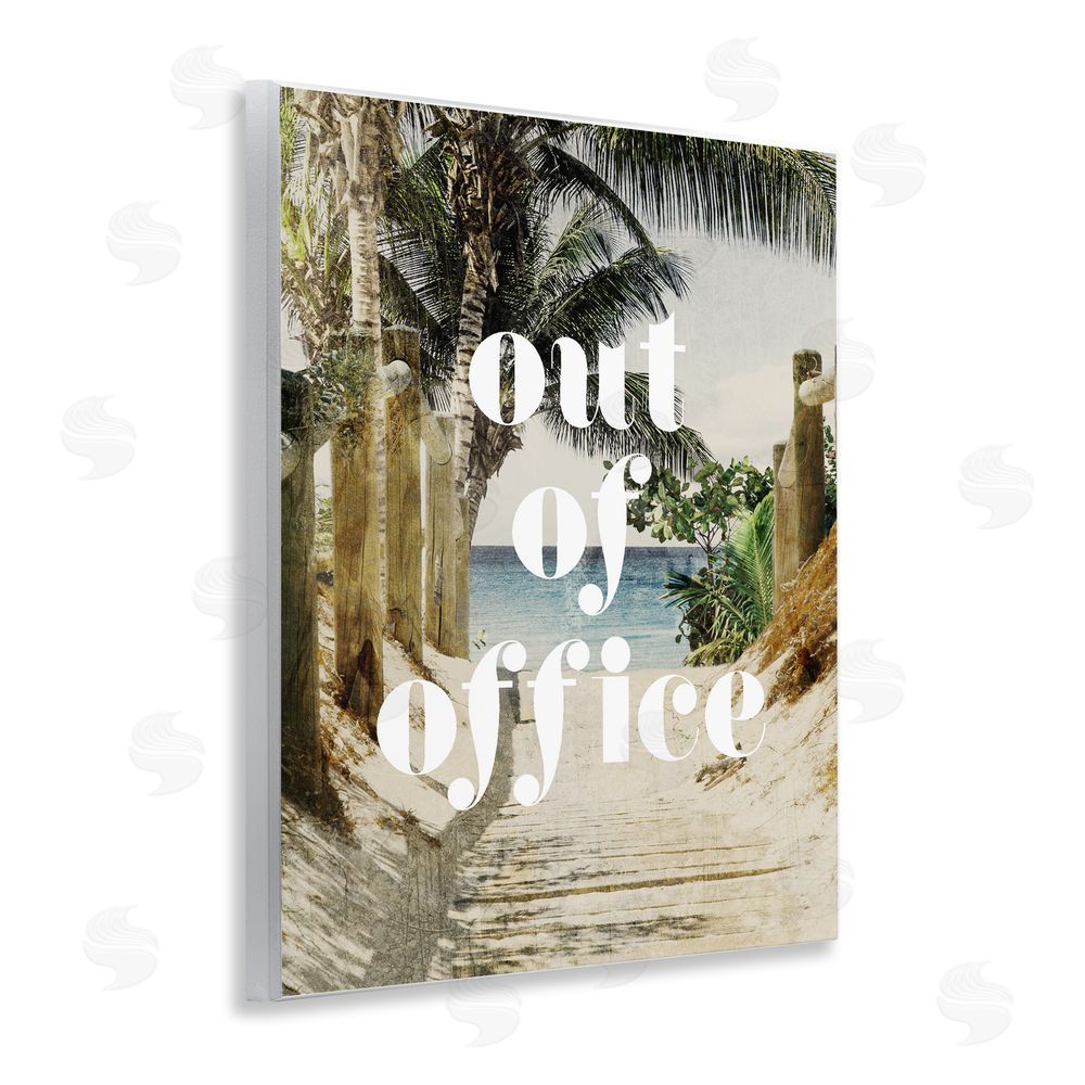 Stupell Studio Out of Office Beach Path Wooden Wall Plaque Art Print