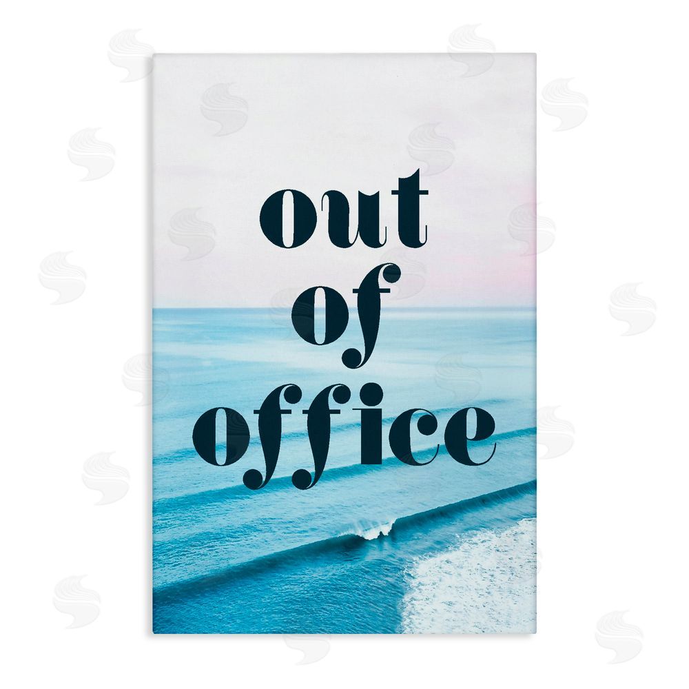 Stupell Studio Out of Office Ocean Waves Stretched Canvas Wall Art Print