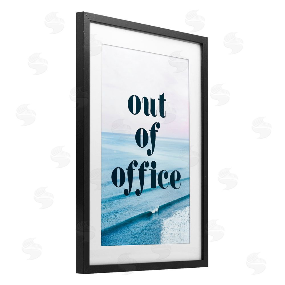 Stupell Studio Out of Office Ocean Waves Black Framed Print Under Glass Wall Art