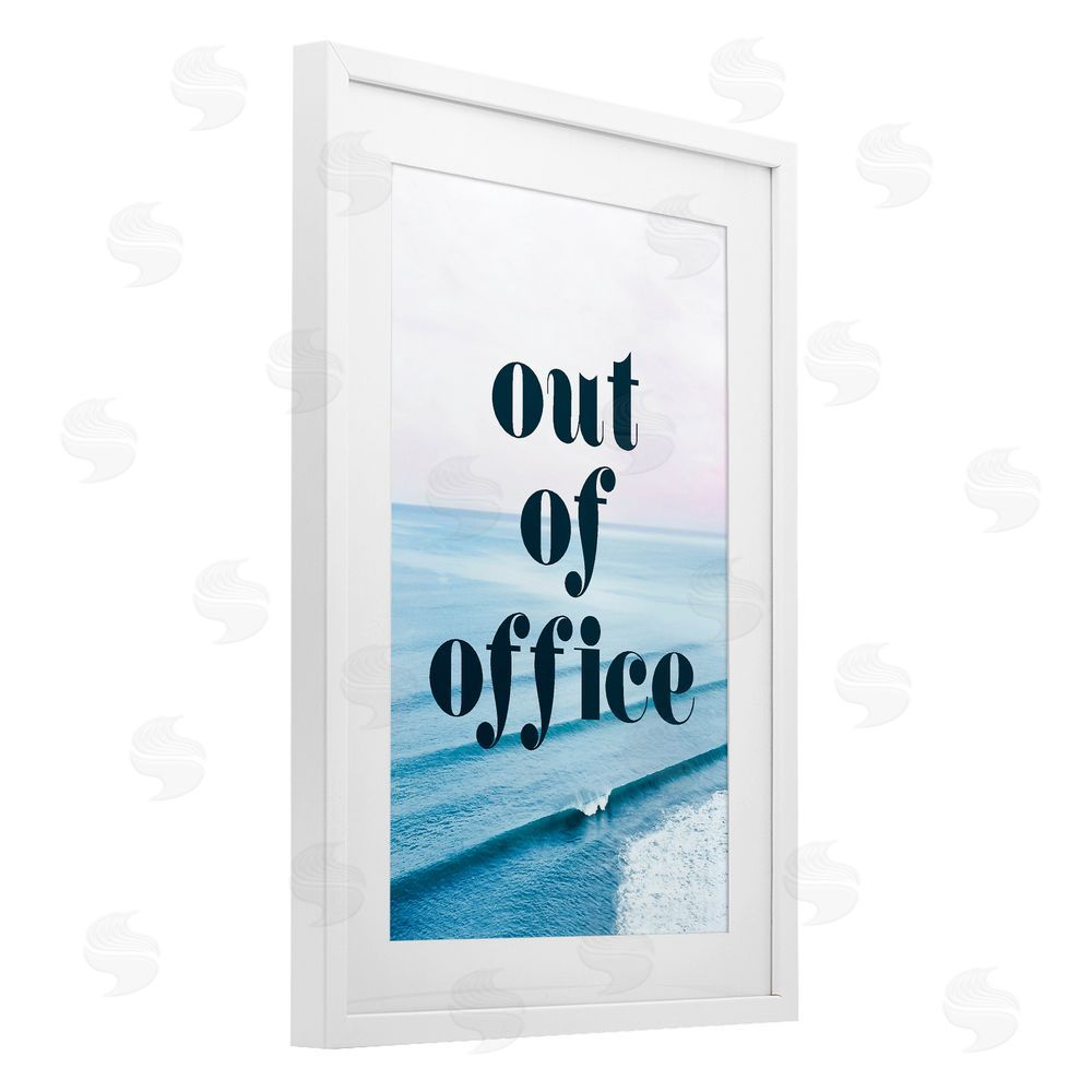 Stupell Studio Out of Office Ocean Waves White Framed Print Under Glass Wall Art