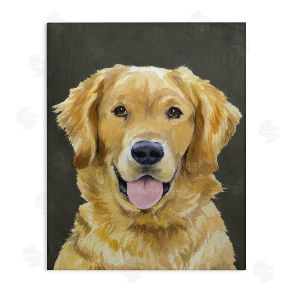 Daphne Polselli Joyful Golden Retriever Portrait Stretched Canvas Wall Art