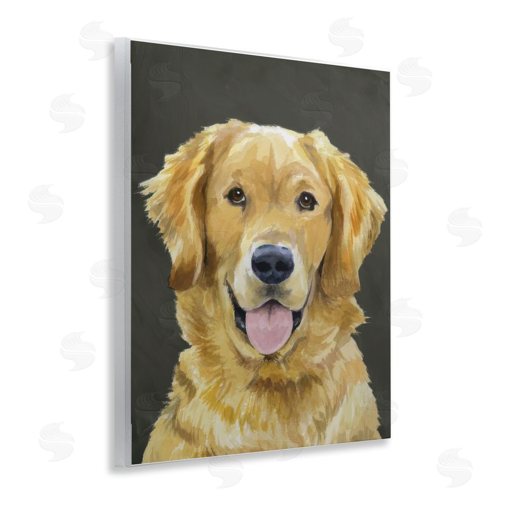 Daphne Polselli Joyful Golden Retriever Portrait Wall Plaque Home Decor Art Print