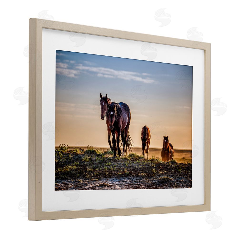 Tim West Horses Coming Home Brown Framed Print Under Glass Wall Art