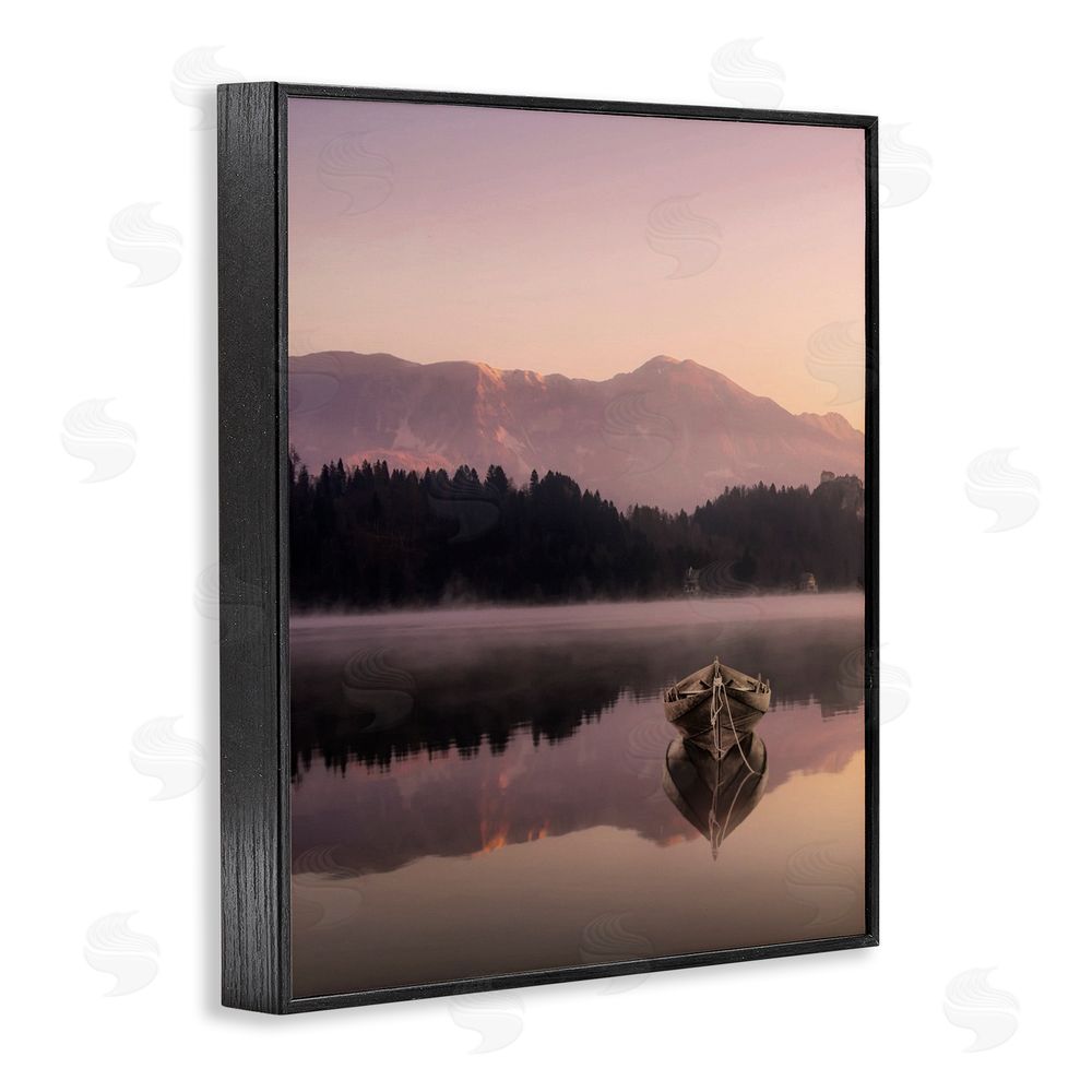 Marcus Prime Tranquil Lake Sunsets Black Framed Giclee Wall Art Print