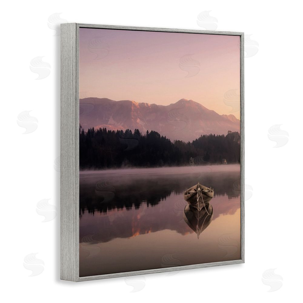Marcus Prime Tranquil Lake Sunsets Gray Framed Giclee Wall Art Print