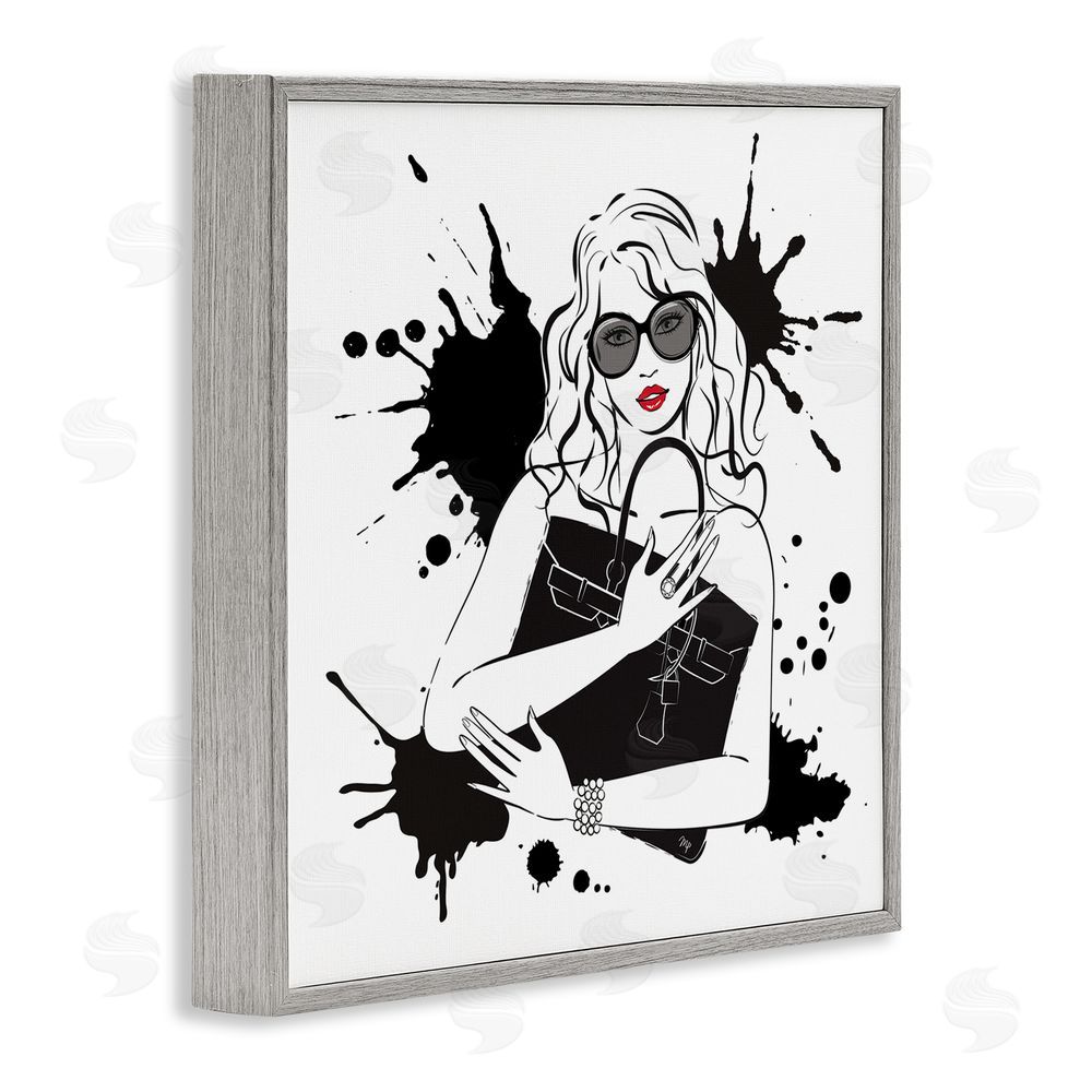 Martina Pavlova Black Bag Elegance & Glamour Gray Framed Giclee Wall Art Print