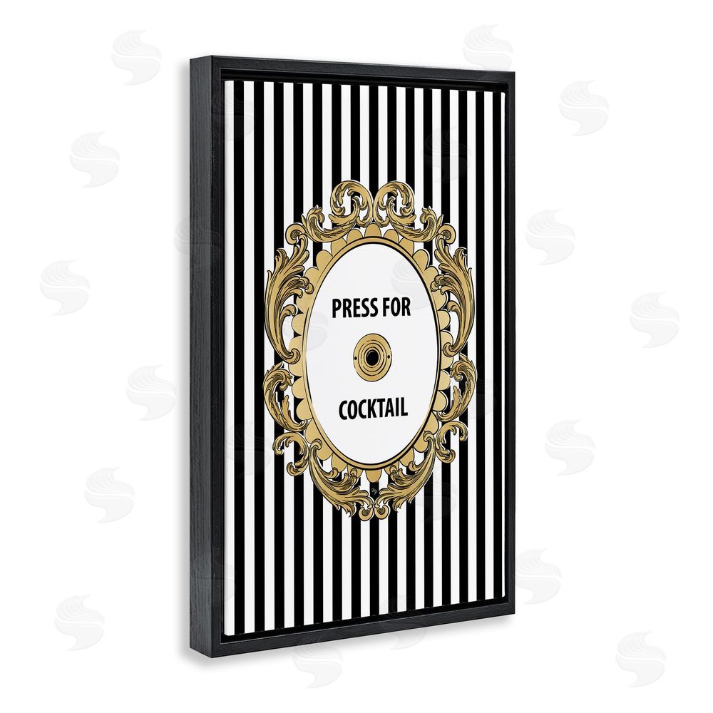Martina Pavlova Press For Cocktail Celebration Black Floating Framed Canvas Wall Art