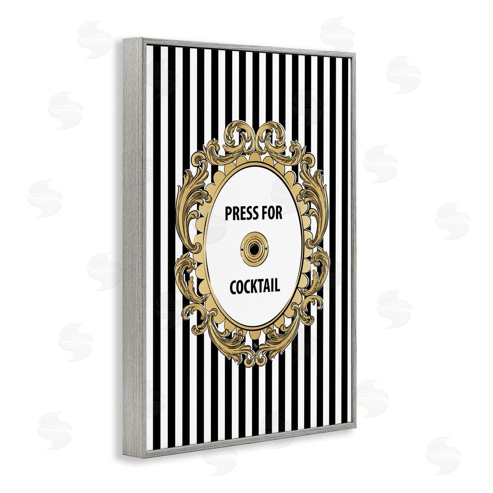 Martina Pavlova Press For Cocktail Celebration Gray Framed Giclee Wall Art