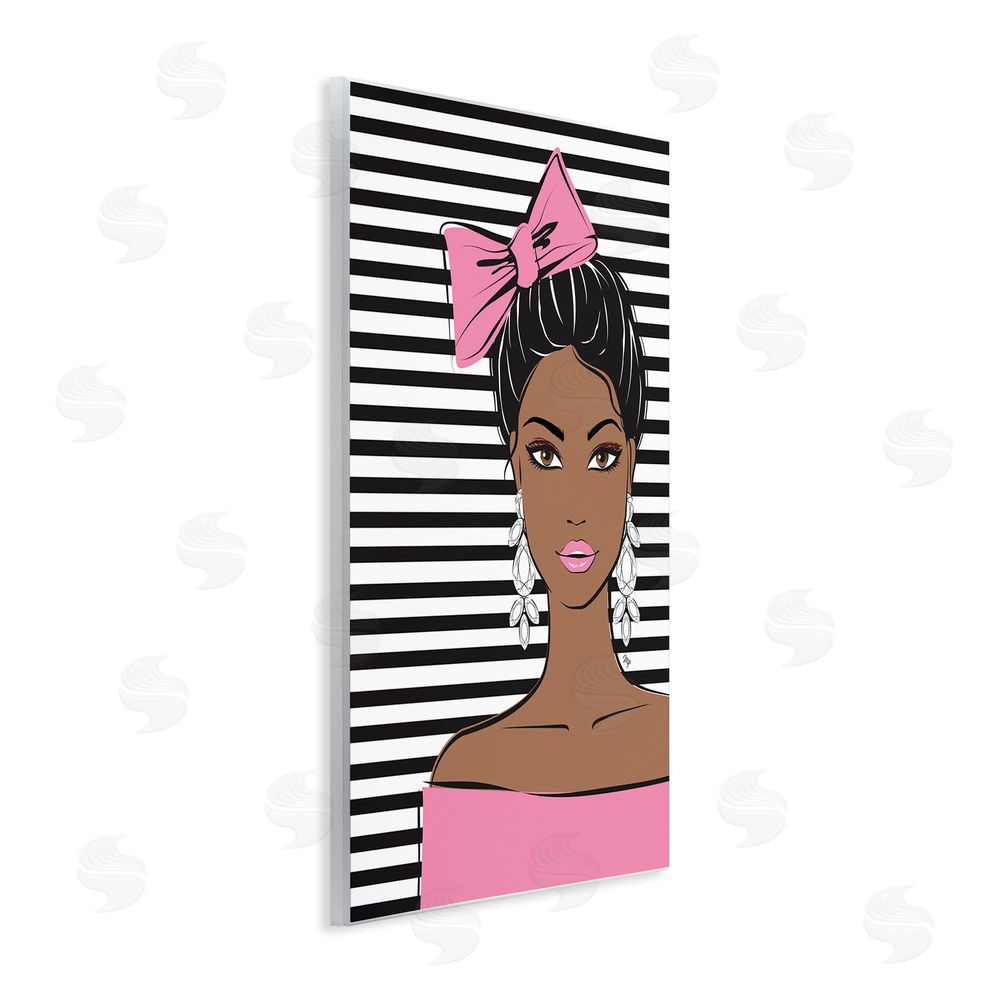 Martina Pavlova Girl with Bow & Jewel Earrings Wall Plaque Home Decor Art Print